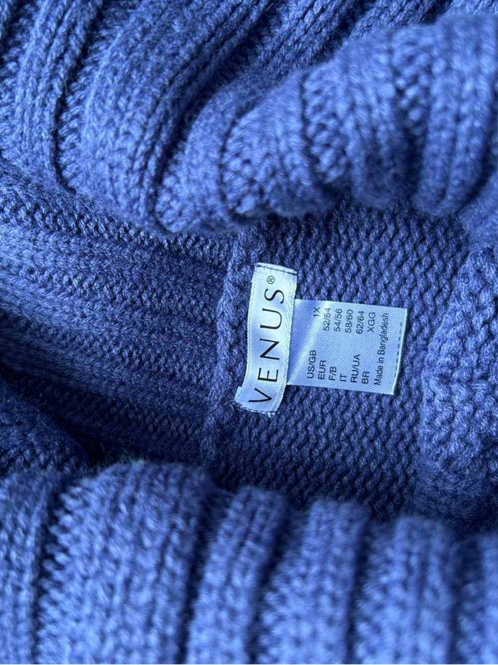 VENUS Lavender Blue Cable Cowl Sweater Dress - Picture 4 of 6